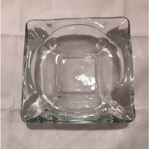 vintage glass square ashtray